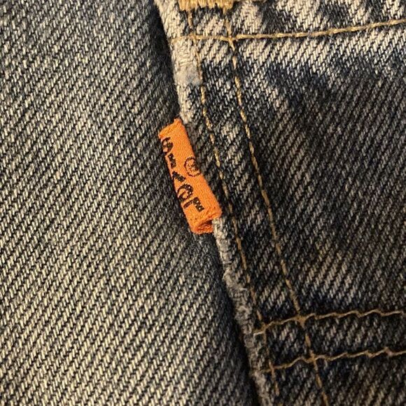 Vintage Levi’s 618 02 Orange Tab Blue Fade Denim High Rise Jeans Shorts - Picture 3 of 7